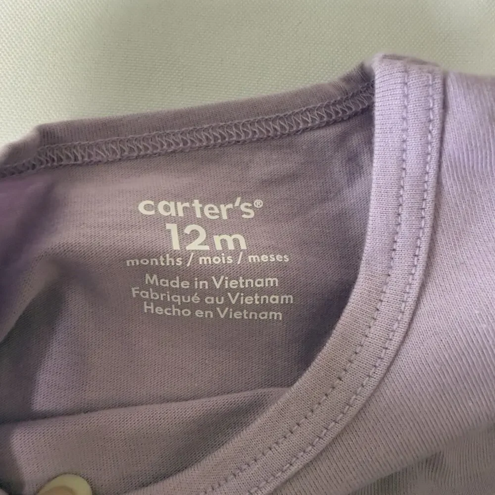 Carter's 2-pc. Halloween Tulle Top & Leggings Set Girls 12 Months Purple Black